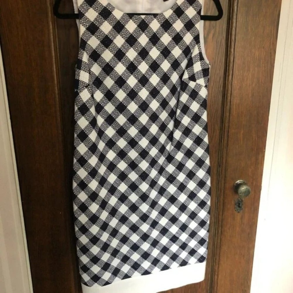 Brooks Brothers 4 Dress Black & White Checkered Plaid
